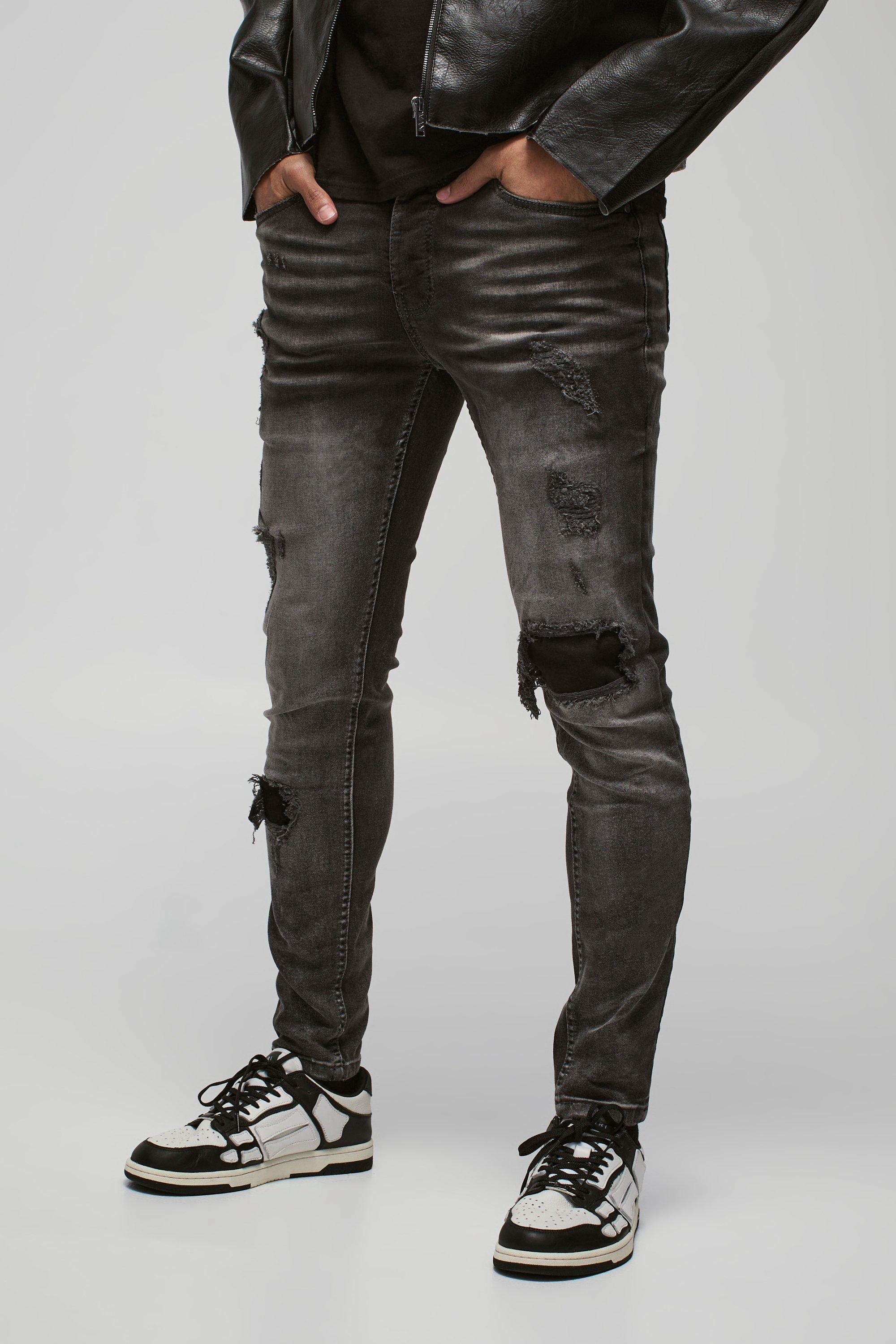 Jean noir gris homme hot sale